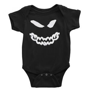 Disturbed Smiley Face Baby Onesie Black Graphic Bodysuit 0-6 & 6–12 Months NWT